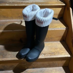 Wide Calf Tall Hunter Boots with Socks